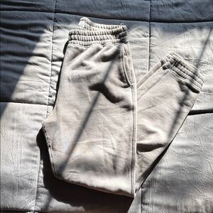 Beige Abercrombie Jogger Sweatpants